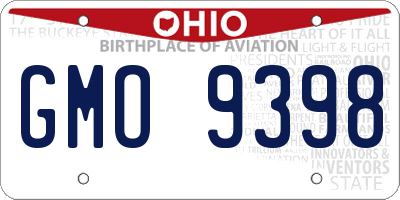 OH license plate GMO9398