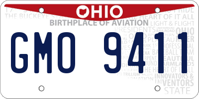 OH license plate GMO9411