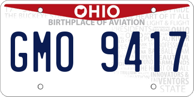 OH license plate GMO9417