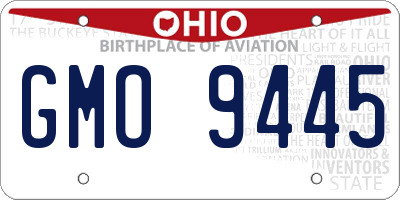 OH license plate GMO9445