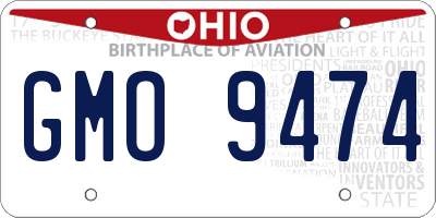 OH license plate GMO9474