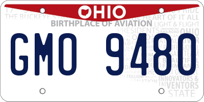 OH license plate GMO9480