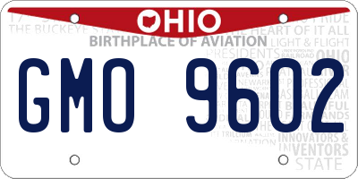OH license plate GMO9602