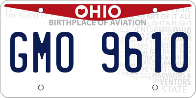 OH license plate GMO9610