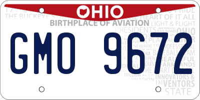 OH license plate GMO9672