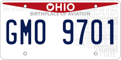 OH license plate GMO9701