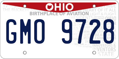 OH license plate GMO9728