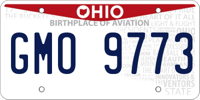 OH license plate GMO9773