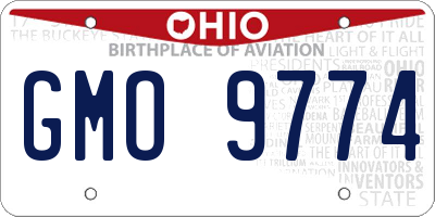 OH license plate GMO9774