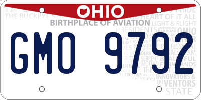OH license plate GMO9792