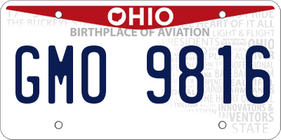 OH license plate GMO9816