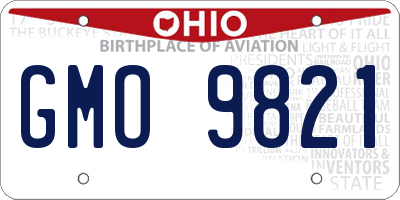 OH license plate GMO9821