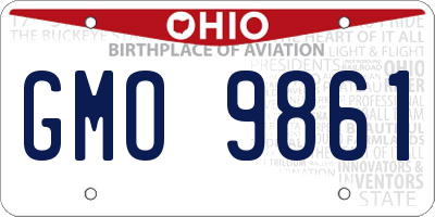 OH license plate GMO9861