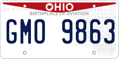 OH license plate GMO9863
