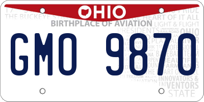 OH license plate GMO9870