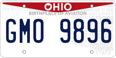 OH license plate GMO9896