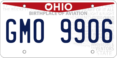 OH license plate GMO9906