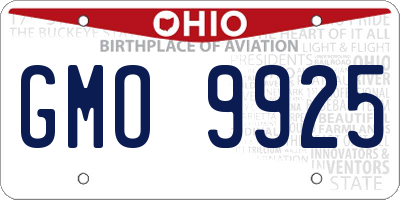 OH license plate GMO9925
