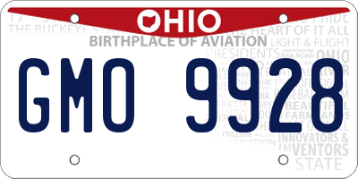 OH license plate GMO9928
