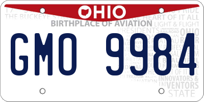 OH license plate GMO9984