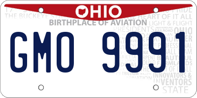 OH license plate GMO9991