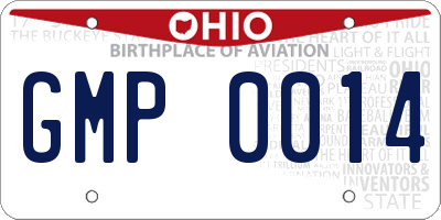 OH license plate GMP0014
