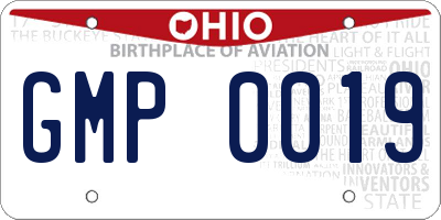 OH license plate GMP0019