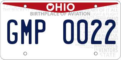 OH license plate GMP0022