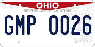 OH license plate GMP0026