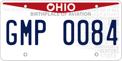 OH license plate GMP0084