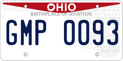 OH license plate GMP0093