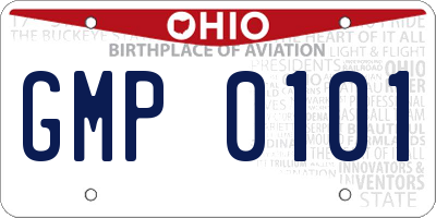 OH license plate GMP0101