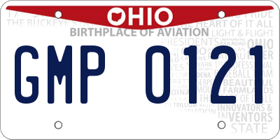 OH license plate GMP0121