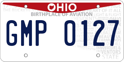 OH license plate GMP0127