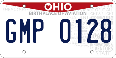 OH license plate GMP0128