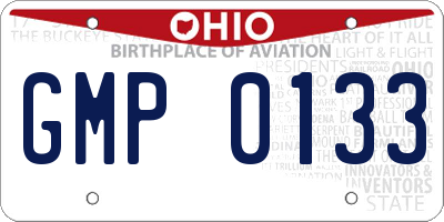 OH license plate GMP0133