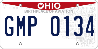 OH license plate GMP0134