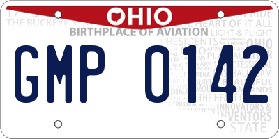 OH license plate GMP0142