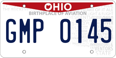 OH license plate GMP0145