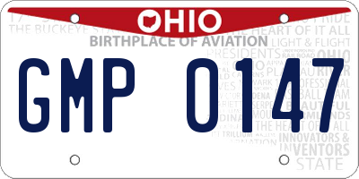 OH license plate GMP0147