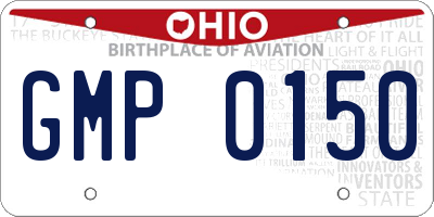OH license plate GMP0150