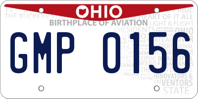 OH license plate GMP0156