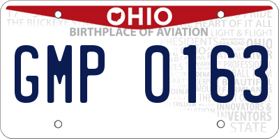 OH license plate GMP0163