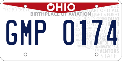 OH license plate GMP0174