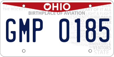OH license plate GMP0185