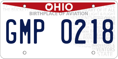 OH license plate GMP0218