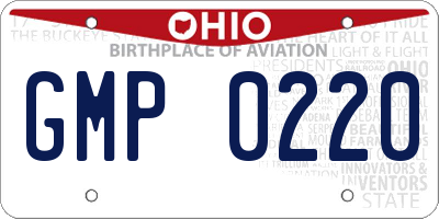 OH license plate GMP0220