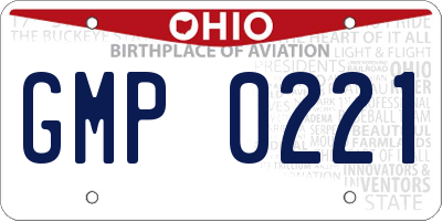 OH license plate GMP0221