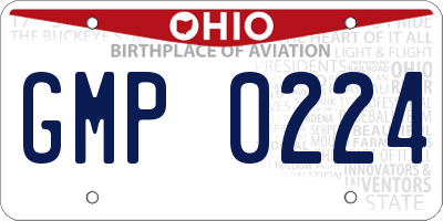 OH license plate GMP0224