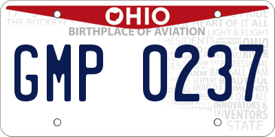 OH license plate GMP0237